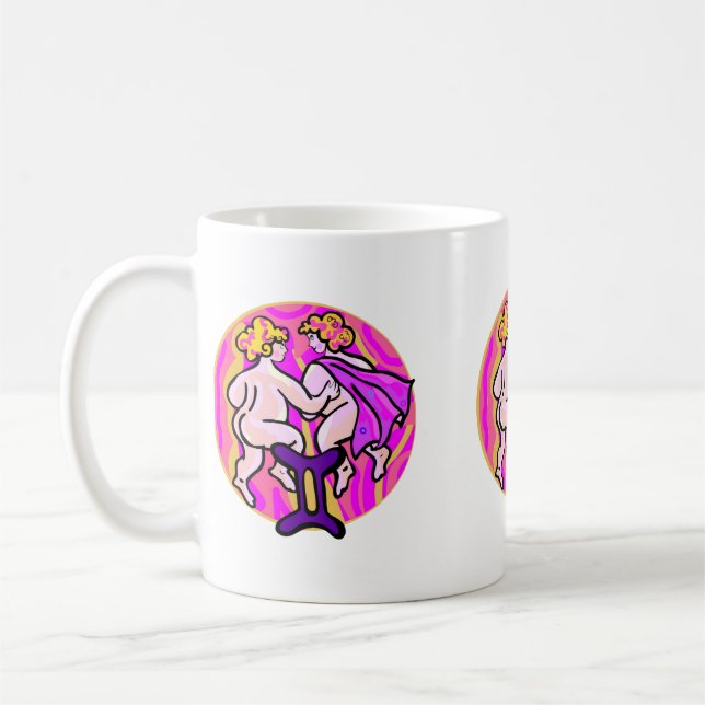 Mug Style années 1970 Gemini Peinture avec Symbole (Gauche)
