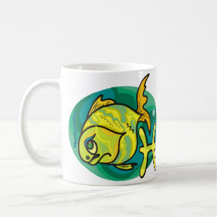 Mug Style années 1970 Pisces Fish Painting