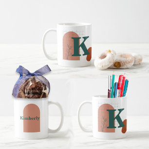 Mug Style Boho Personnalisé Monogramme et nom Coloré