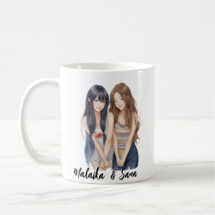 Mug Style Cartoon mignon BFF Besties Amitié