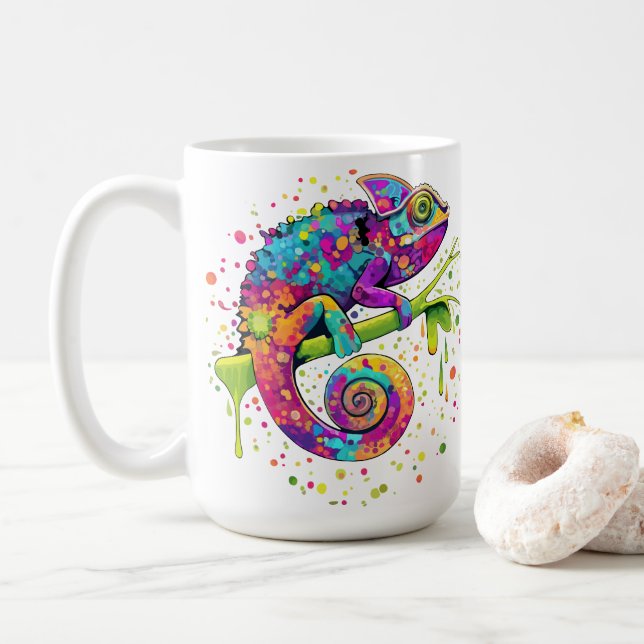 Mug Style d'aquarelle des teintures Chameleon (Avec donut)