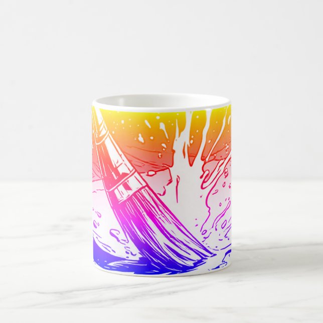 Mug Style de brosse graphique coloré tache de peinture (Centre)