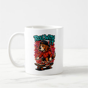 Mug Style de rue Beagle Skateboard Graffiti Art