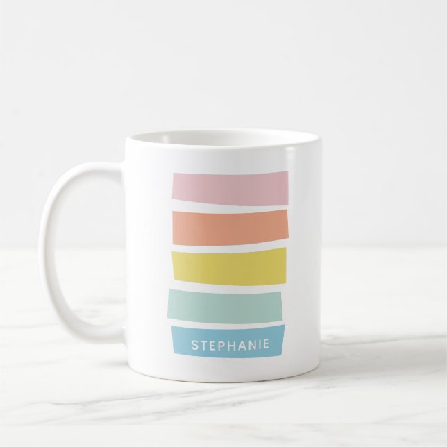 Mug Style géométrique coloré Pastel Personnalisé (Gauche)