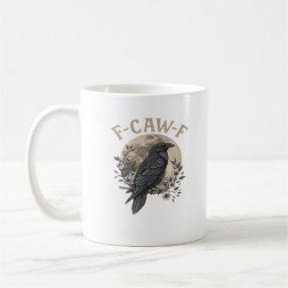 Mug Style graphique drôle de corbeau disant F Caw