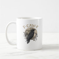 Style graphique drôle de corbeau disant F Caw F