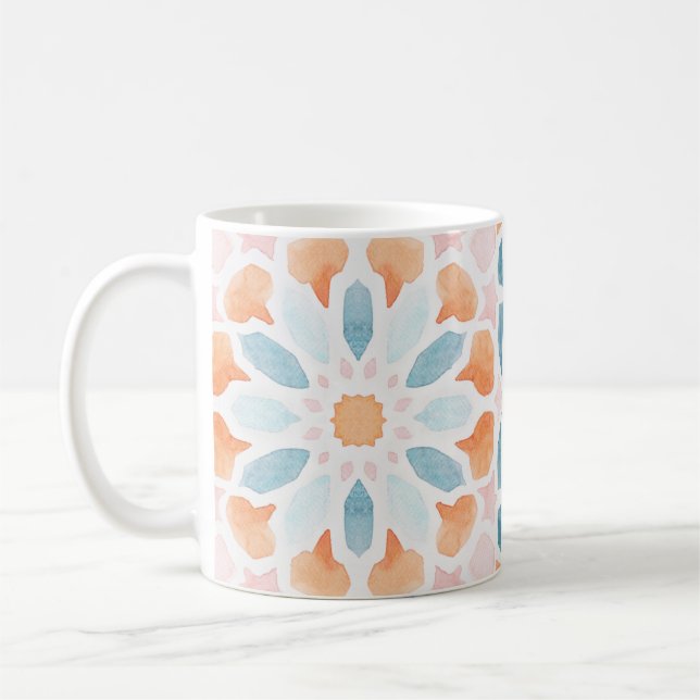 Mug Style marocain coussin de style bleu et orange 2 (Gauche)