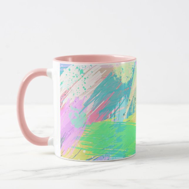 Mug Style Pale Pastel couleurs Art Abstrait (Gauche)