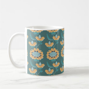 Mug style rétro abstrait fleuri sans couture motif. éc