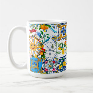 Mug style sicilien, art d'été, citrons