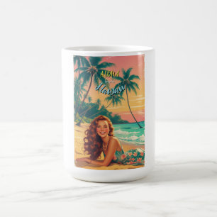 Mug Style Vintage Aloha de voyage hawaïen d'Hawaï