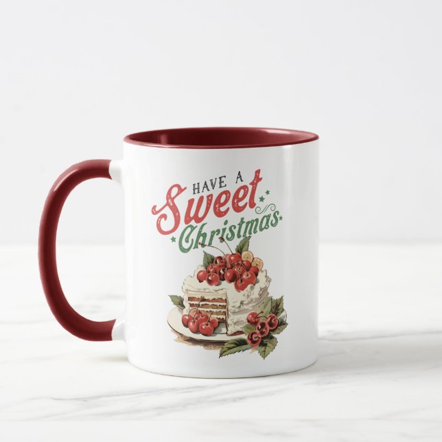 Mug Style vintage Avoir un gâteau de Noël sucré (Gauche)