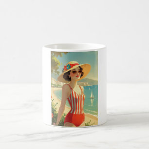 Mug Style vintage Côte d'Azur Beach Girl