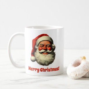 Mug Style Vintage rétro Père Noël souriant