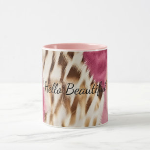 Mug Stylish Girly Rose White Gold Zebra