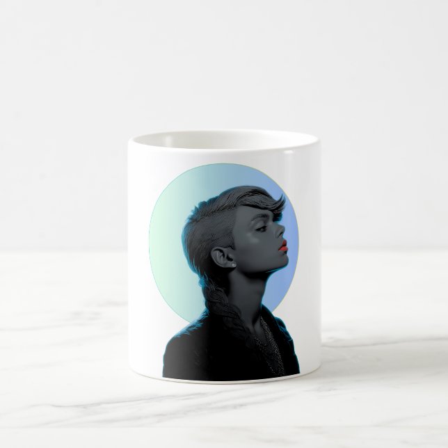 Mug Stylish Woman in Monochromatic Portrait (Centre)