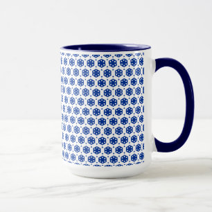 Mug - Stylized Flowers in Rows (Dark Centre)