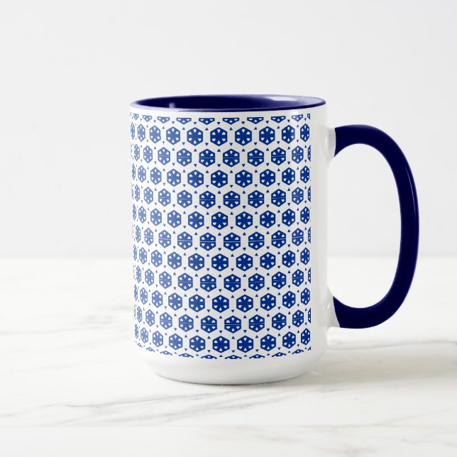 Mug - Stylized Flowers in Rows (Dark Centre) (Right)