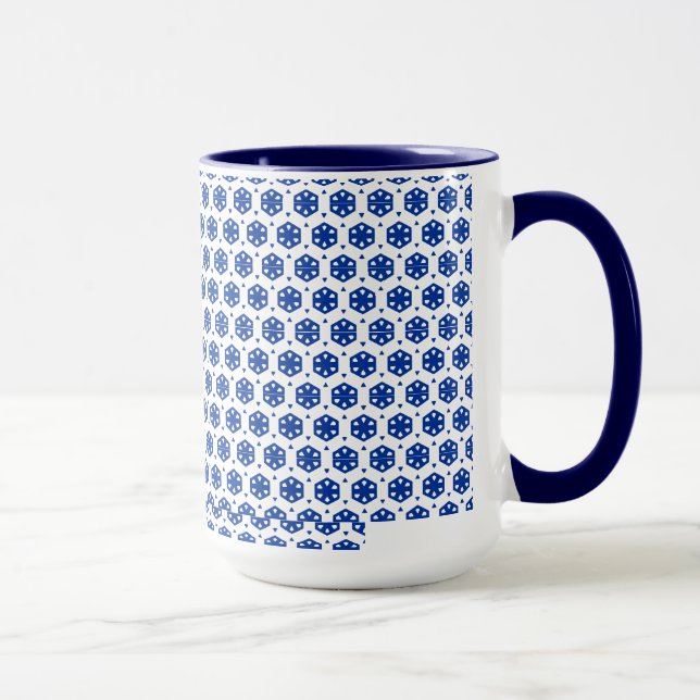 Mug - Stylized Flowers in Rows (Dark Centre) (Right)