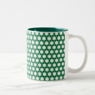 Mug - Stylized White Flowers in Rows