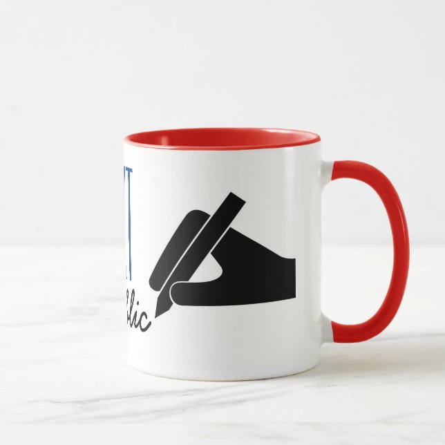Mug Stylo porté en équilibre personnalisable de (Droite)