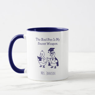 Mug Stylo rouge arme secrète conception drôle d'enseig