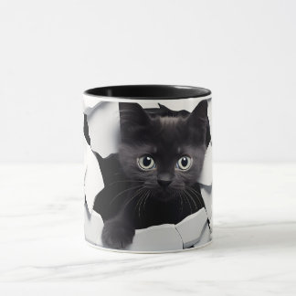 Mug Sublimation de chat noir 3D enveloppement de boue