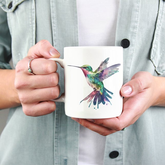 Mug Sublimation de colibri d'aquarelle pour l'amoureux (Créateur téléchargé)