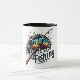Mug Sublimation de pêche/ Je préférerais pêcher