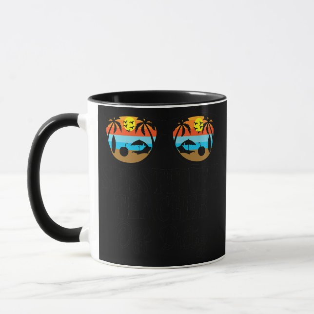 Mug Substitute Teacher Off Duty Beach School Summer (Gauche)