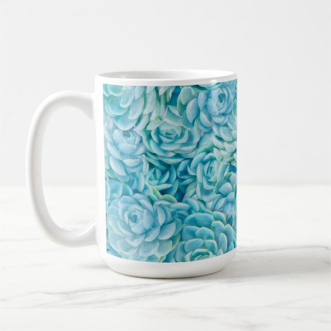 Mug Succulents bleus (Gauche)