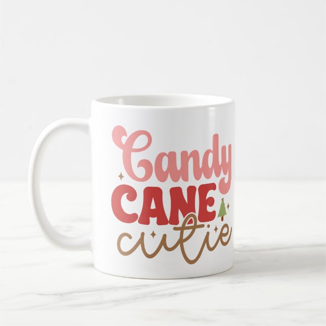 Mug Sucre de canne Cutie Retro Vacances de Noël Super (Gauche)