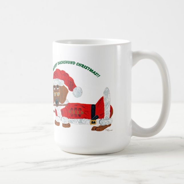 Mug Sucre de canne Père Noël de teckel (Droite)