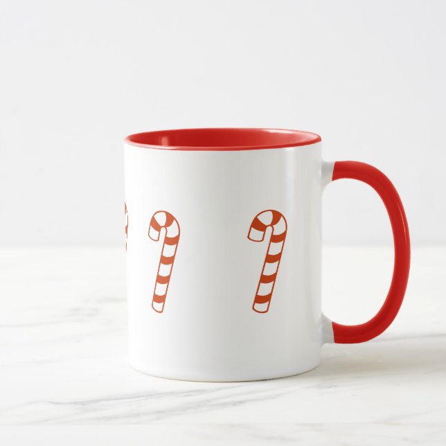 Mug - Sucres de canne à rayures rouges (Droite)