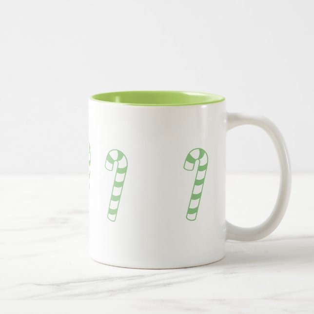 Mug - Sucres de canne rayés en vert (Droit)