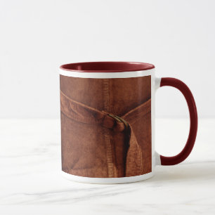 Mug Suède de Brown avec la courroie et la boucle