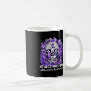 Mug Sugar Crâne Fleur Porter Ribbon Violet Alzheimer A