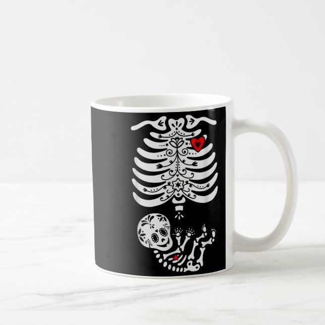 Mug Sugar Skull Skeleton Halloween Pregnancy Annouceme (Droite)