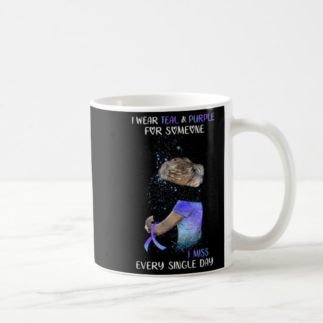 Mug Suicide Awareness I Wear Teal &amp; Purple For Som (Droite)