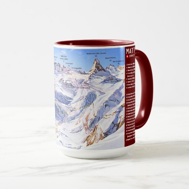 Mug " Suisse : 2021/aujourd - Zermatt/Matterhorn Panor (Devant droit)