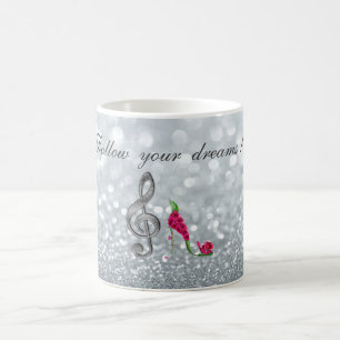 Mug Suivez vos rêves, Glitterie, Talons, Clé Violine