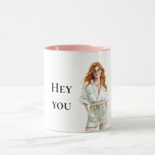 Mug Summer Red Hair Lady Hey Vous Citez