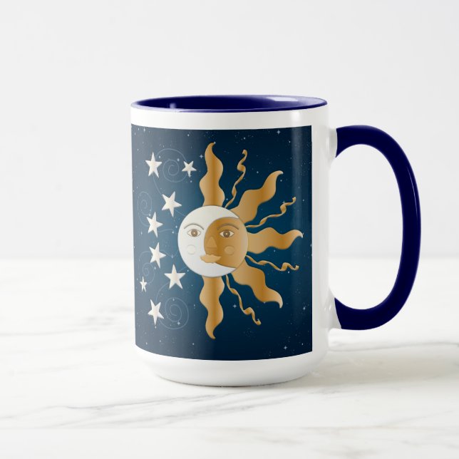 Mug Sun lunatique, lune et étoiles (Droite)