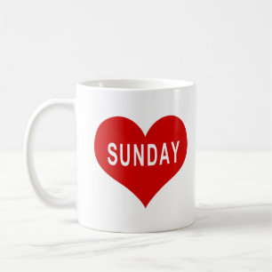 Mug SUNDAY Red Love Heart