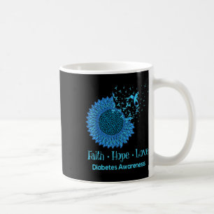 Mug Sunflower Faith Hope Love Diabète Sensibilisation