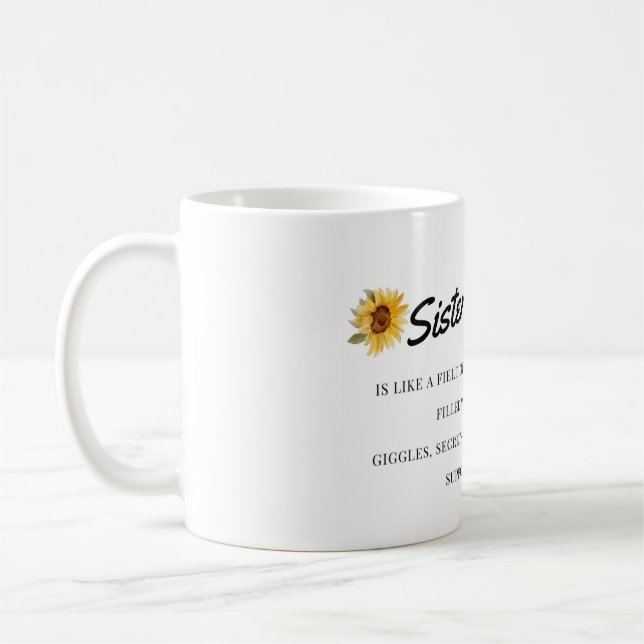Mug Sunflower Sisterhood - Support, Giggles, Secrets (Gauche)