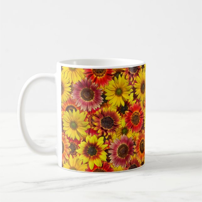 Mug Sunflowers Motif sans couture (Gauche)