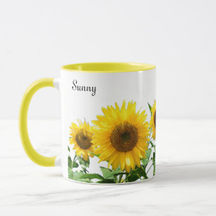 Mug Sunny Yellow Sunflowers et Calligraphie