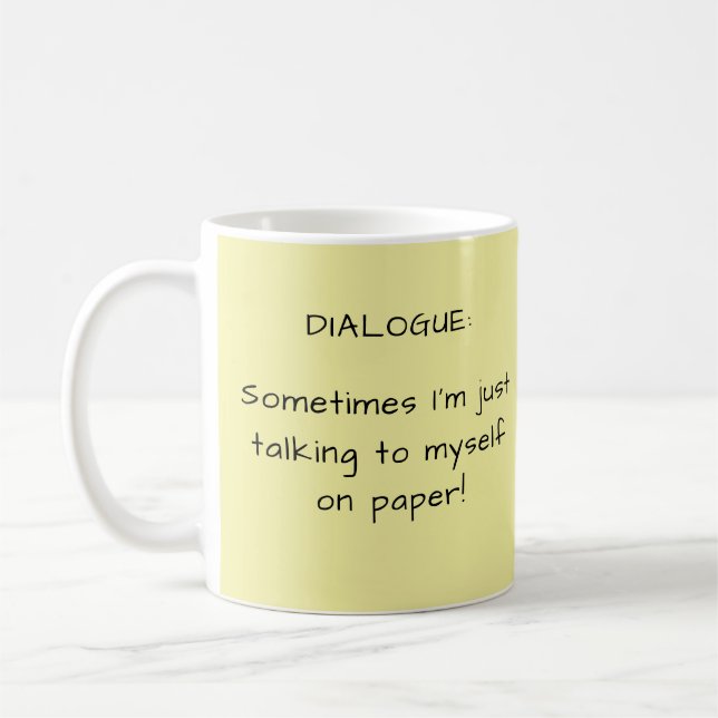 Mug Sunny Yellow Writer's Pun Auteur Cadeau (Gauche)
