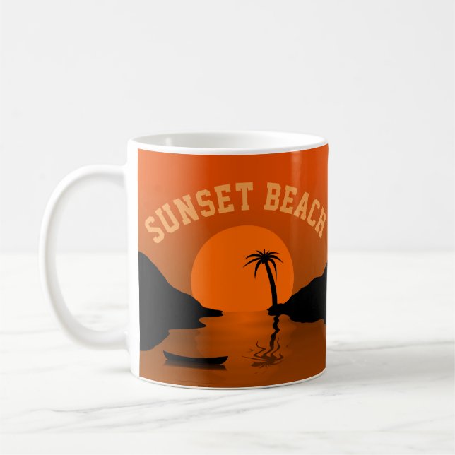 Mug Sunset Beach Art Tropical Orange (Gauche)